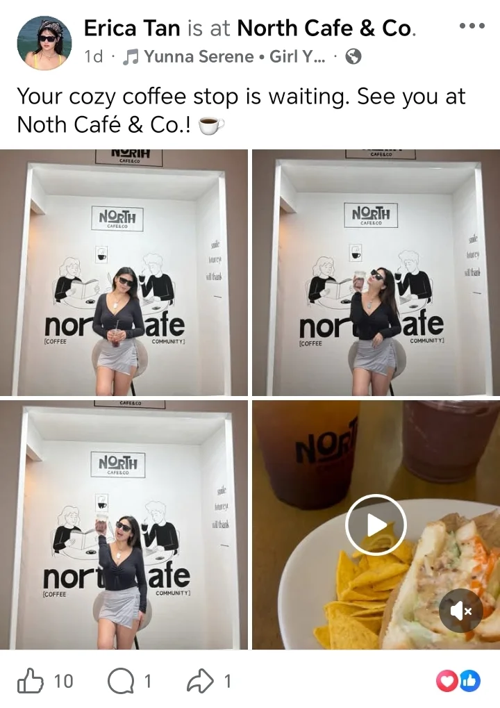 Customer post, view on Facebook